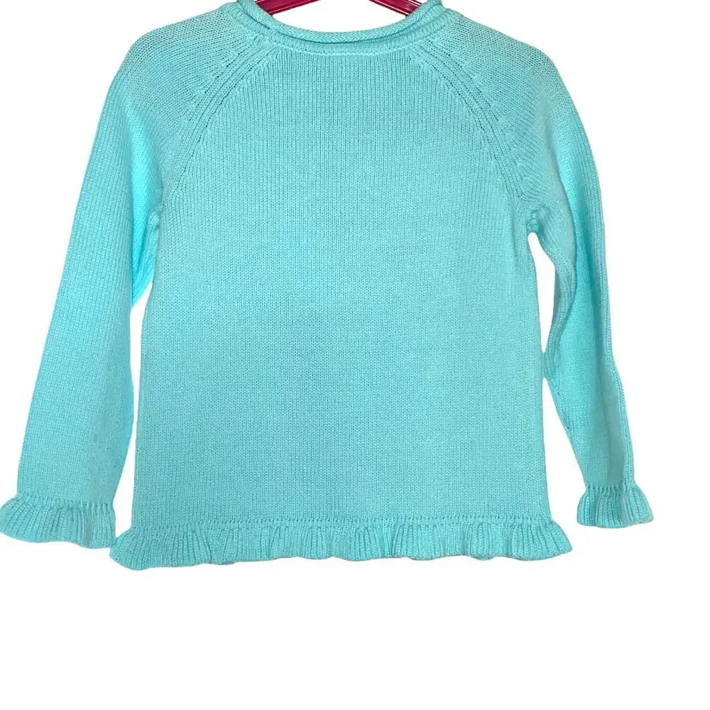 Gymboree girls snowman baby blue lightweight sweater SZ XS